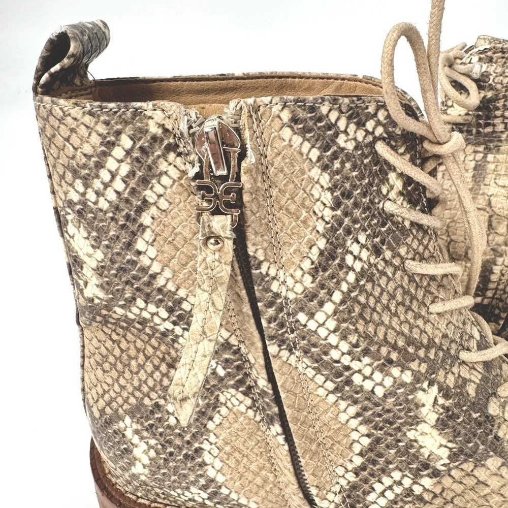 Sam Edelman Boots Nina Python Embossed Lace up